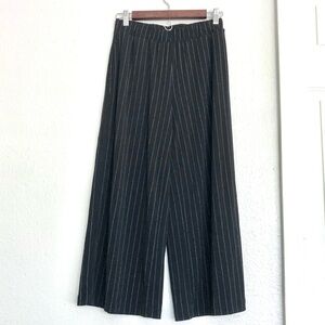 Banana Republic Black Pinstripe Wide Leg Pants Work Pants